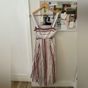 Shona Joy Striped Backless Midi Dress